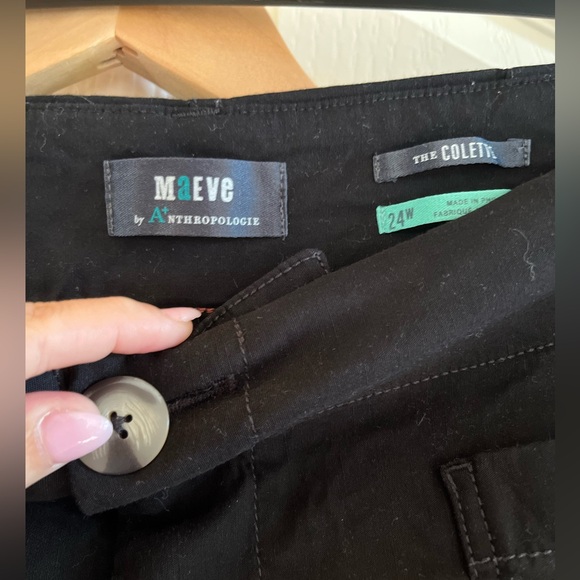 Maeve by Anthropologie Black Collete Womens Pants Size 24W - Picture 5 of 9